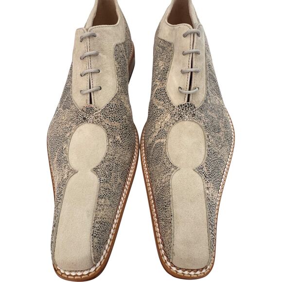 NEW Emilio Franco Italy Stingray Embossed Oxford suede Shoes 42.5 EU / 9.5 US - Picture 7 of 16